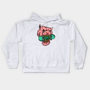 PINK CAT SKATE Kids Hoodie